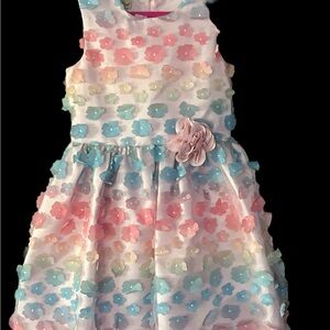 Girls Floral Pastel Dress by Purple Rose Size 7